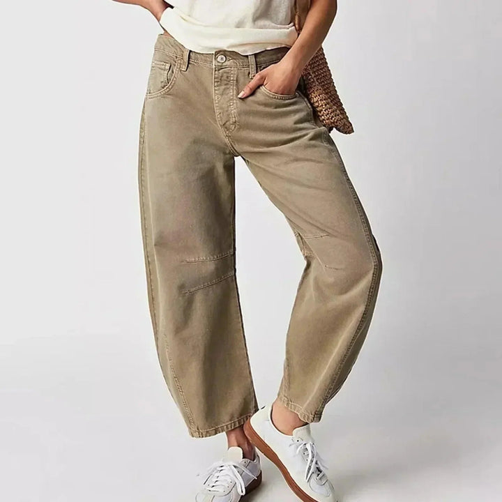 Dame Barrel Jeans - Mellemhøj Talje Og Cropped Længde