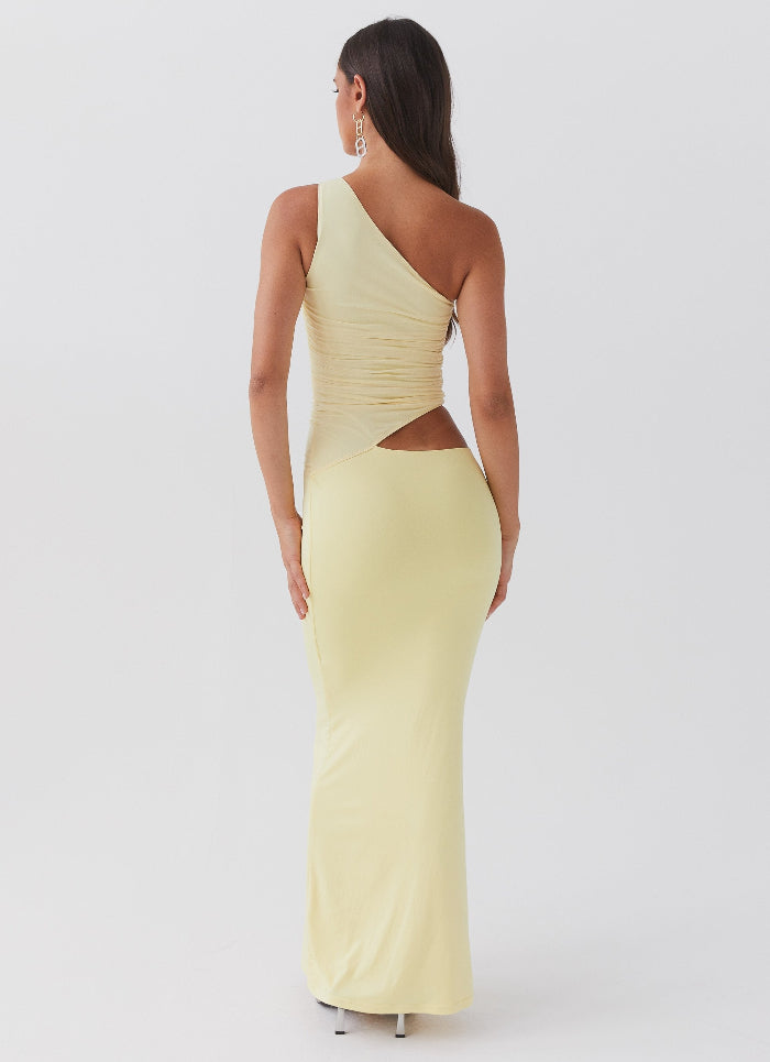 Dame One-Shoulder Maxikjole Med Udskæring – Figursyet Rynket Mermaid Aftenkjole