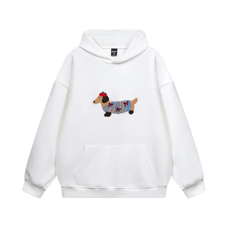 Dame Oversized Hoodie med Grafisk Print - Fleece Pullover