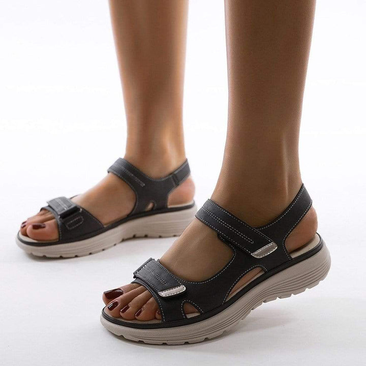 Dame Platform Sandaler - Åben Tå Hook-and-Loop Rem Sandaler