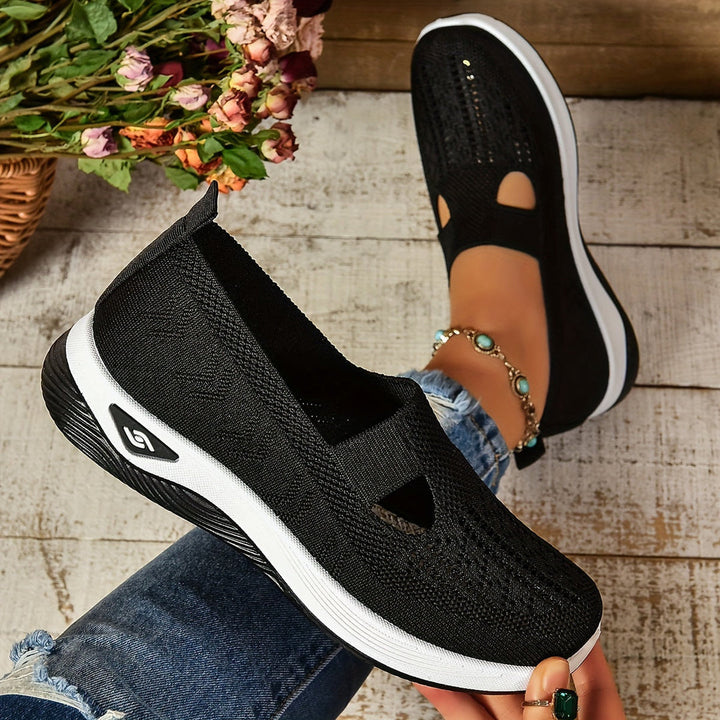 Dame Slip On Sneakers - Lave Sneakers Med Udskæringer