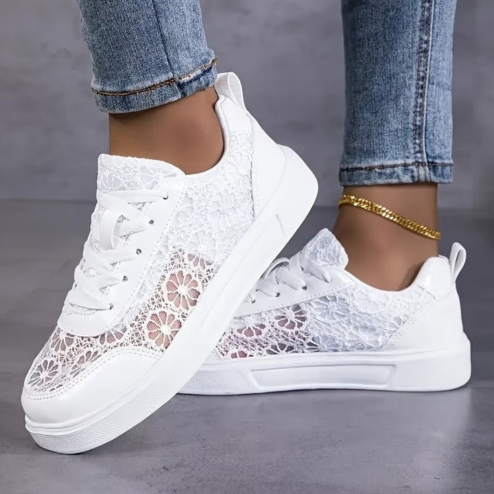 Damesschoenen – low-top met kanten patroon