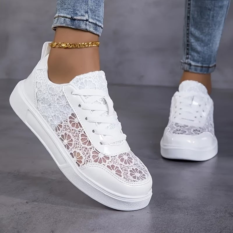 Damesschoenen – low-top met kanten patroon