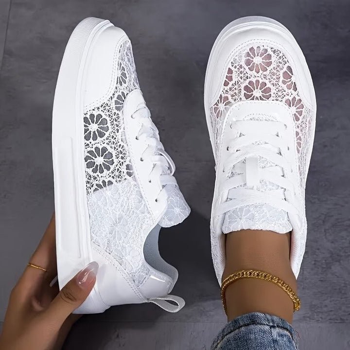 Damesschoenen – low-top met kanten patroon