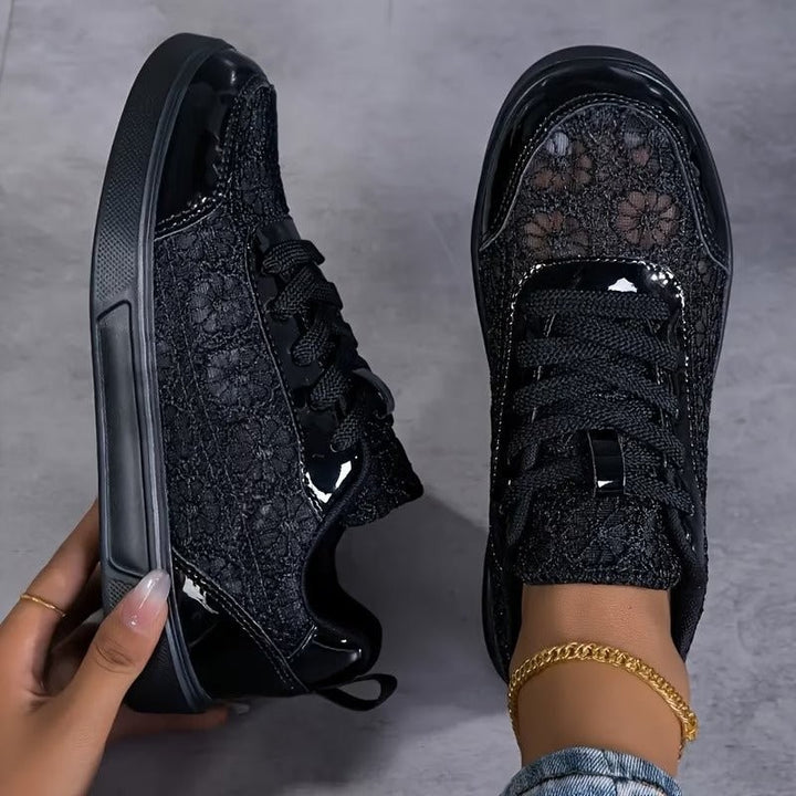 Damesschoenen – low-top met kanten patroon
