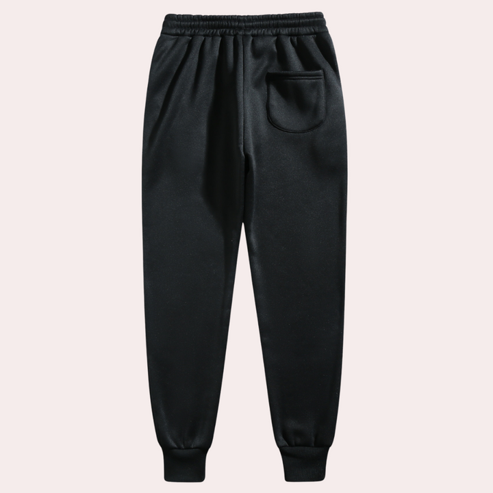 Herre Baggy Joggingbukser i Fleece - Ribkant ved Ankler og Talje med Snøre