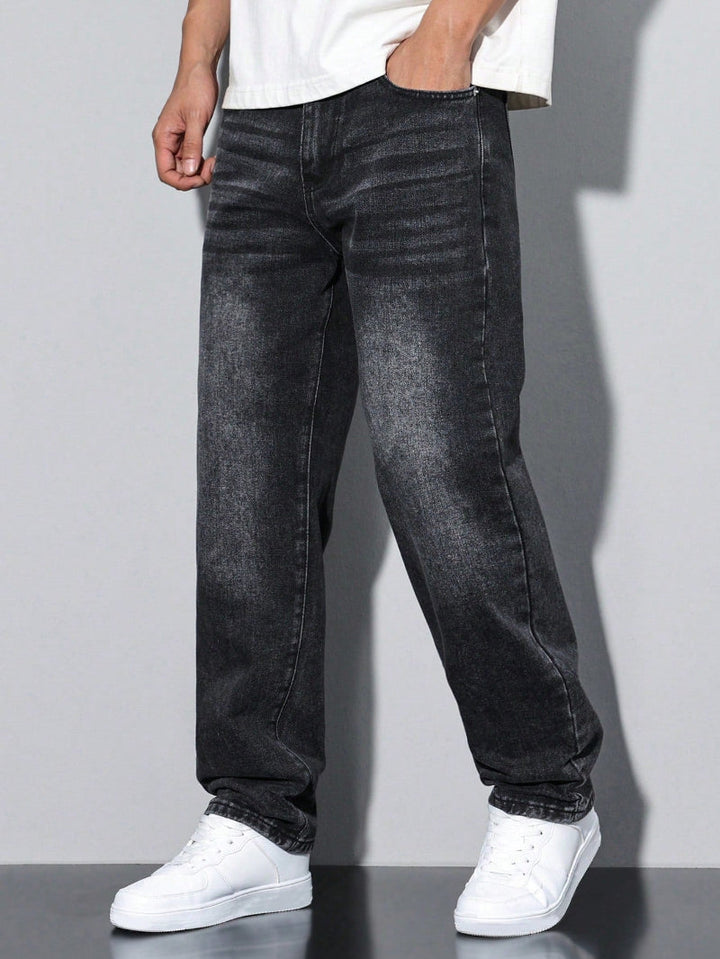 Herre Jeans Med Løs Pasform - Vide Lige Ben