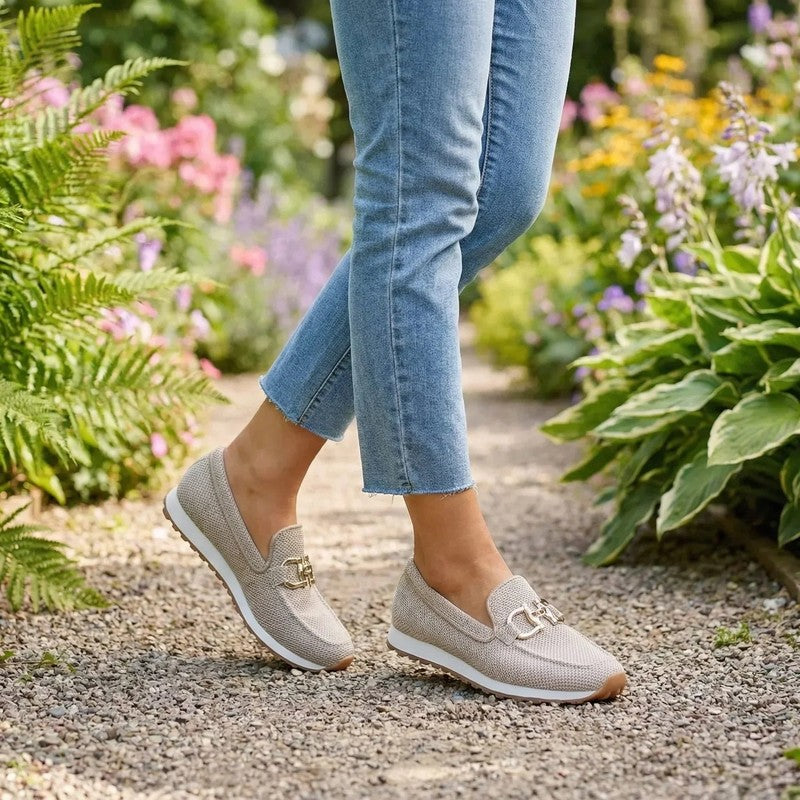 Loafers voor dames – goudkleurig ornament