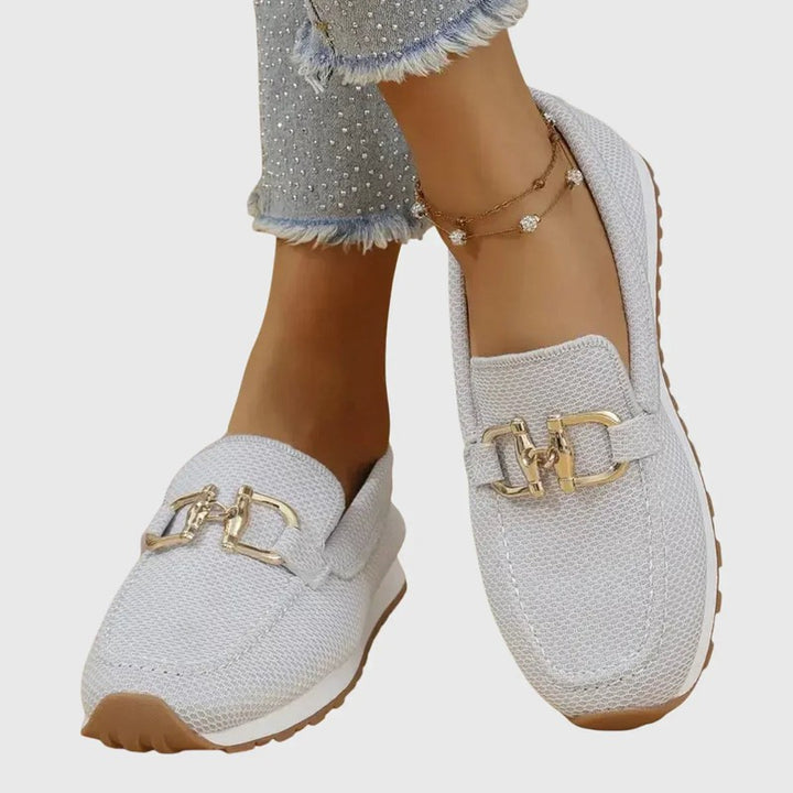 Loafers voor dames – goudkleurig ornament