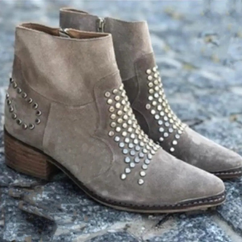 Dame Ankle Boots - Spids Tå og Studie Detaljer