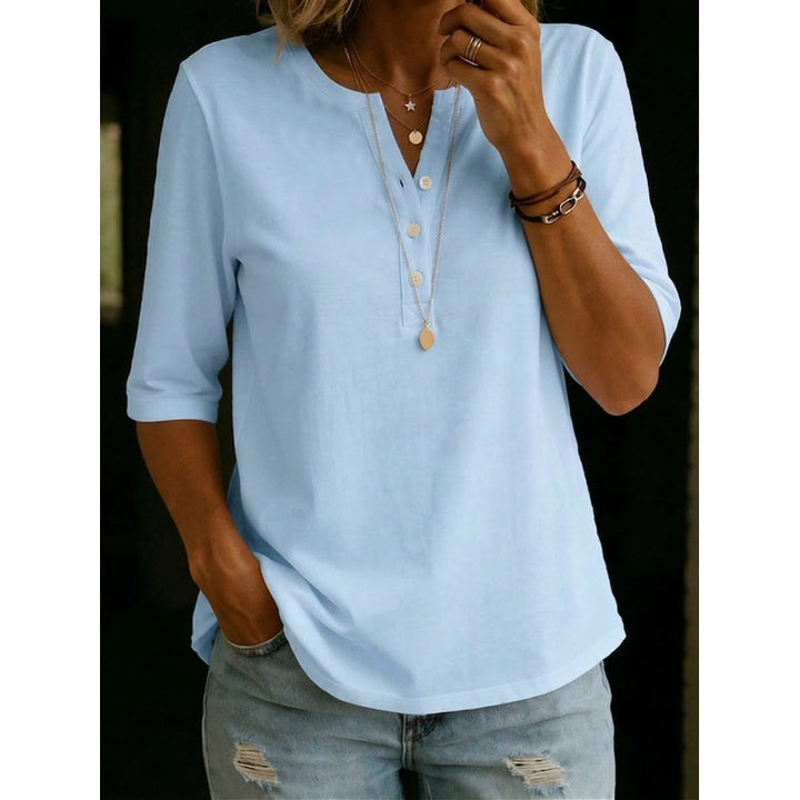 Dame Henley Top - Løst fit
