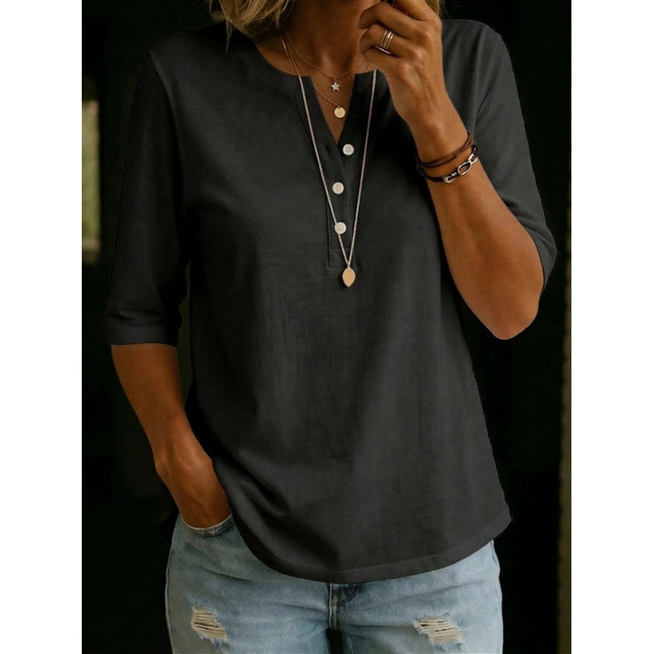 Dame Henley Top - Løst fit
