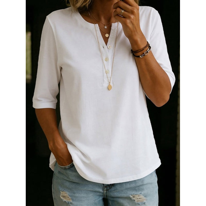 Dame Henley Top - Løst fit