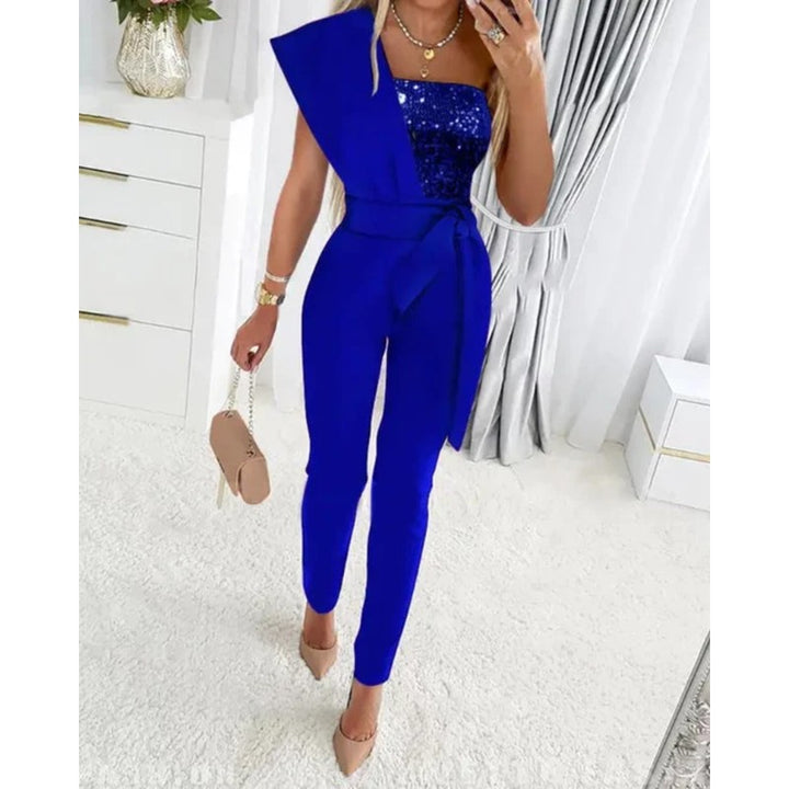 Dame Jumpsuit med Ét Skulderparti - Slim Fit Bukseben