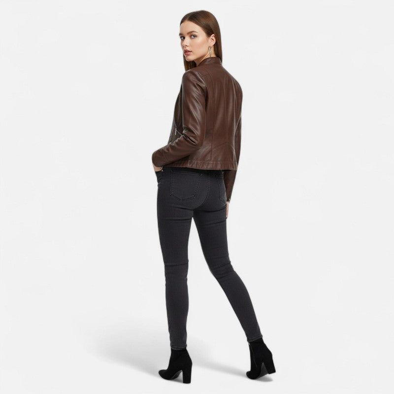 Damejakke - Cropped Med Zip