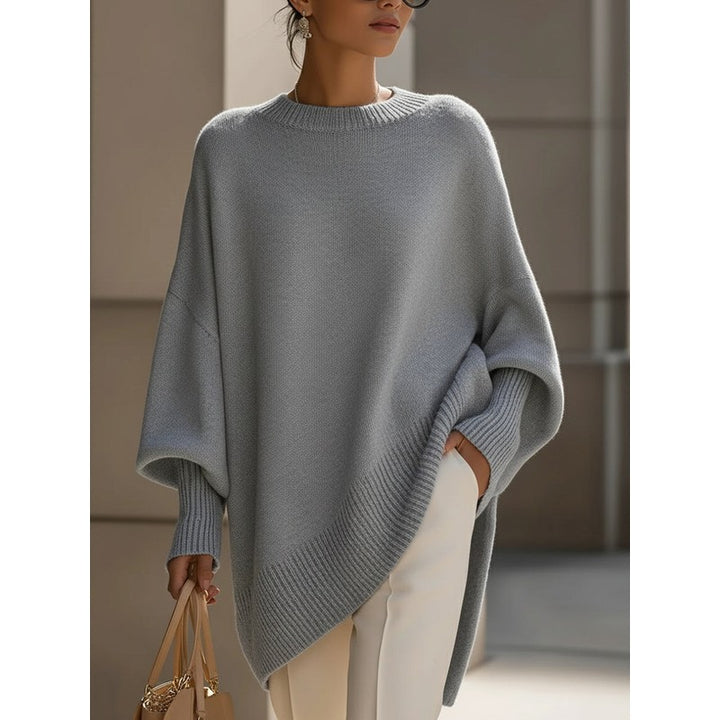 Dameoversize sweater - Langærmet med ribbed kanter