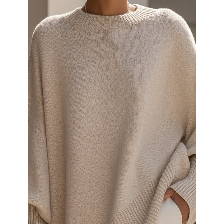 Dameoversize sweater - Langærmet med ribbed kanter