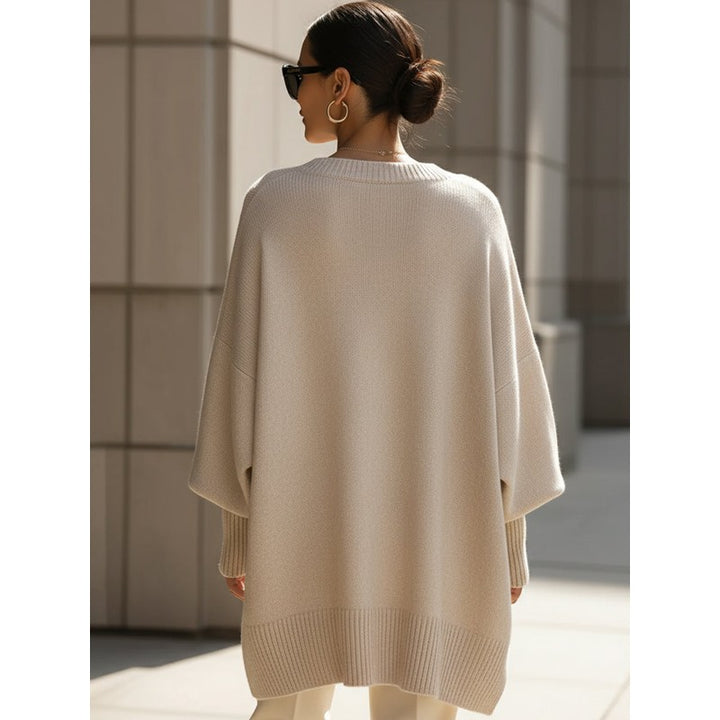 Dameoversize sweater - Langærmet med ribbed kanter