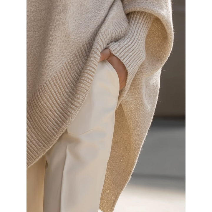 Dameoversize sweater - Langærmet med ribbed kanter
