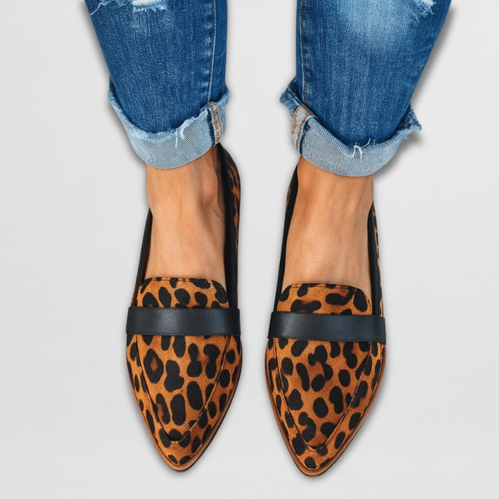 Damer Loafers - Spidse Slip-On med Remdetalje