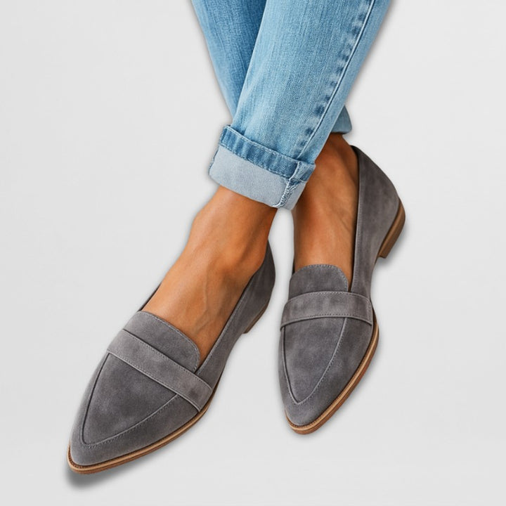 Damer Loafers - Spidse Slip-On med Remdetalje