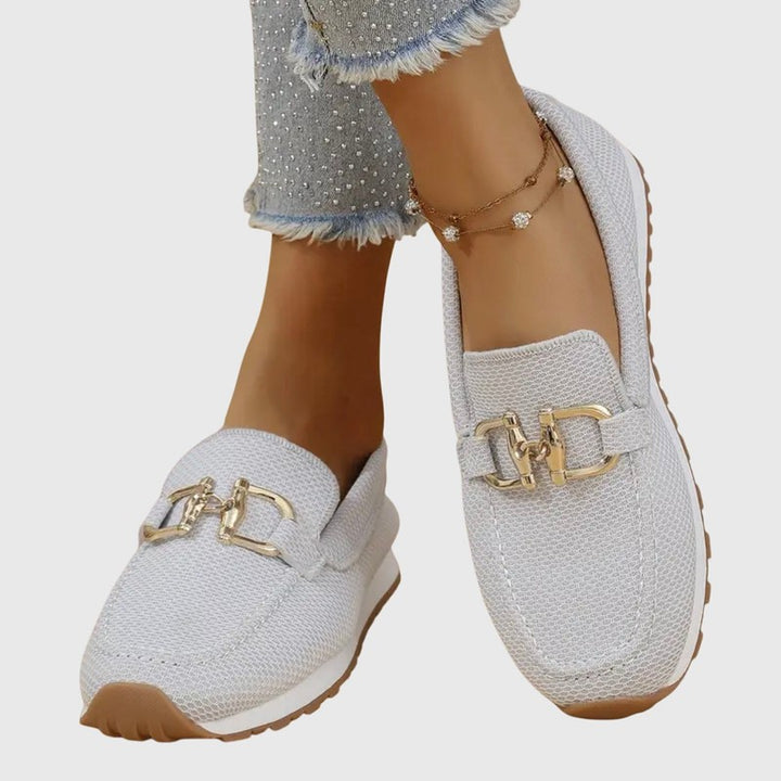 Dames læderløbesko - slip-on