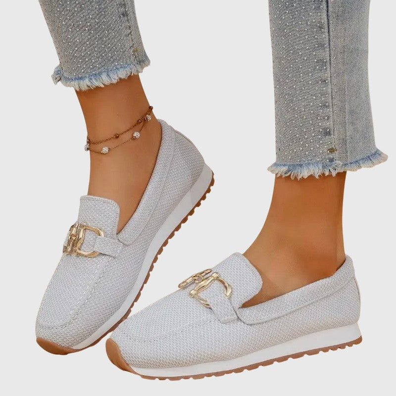 Dames læderløbesko - slip-on