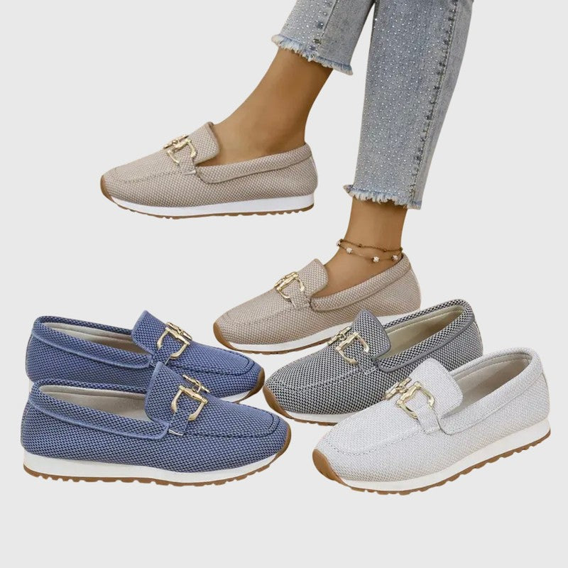 Dames læderløbesko - slip-on