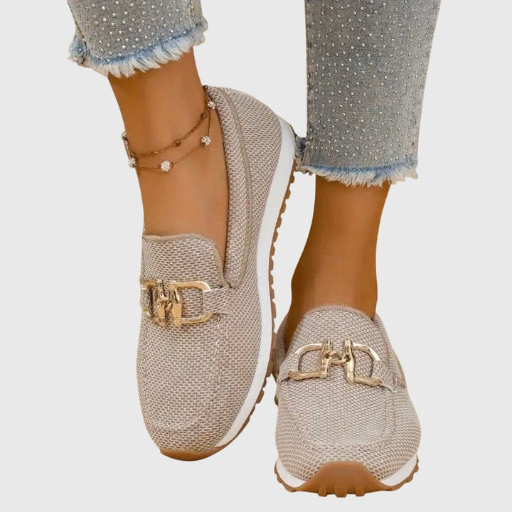 Dames læderløbesko - slip-on