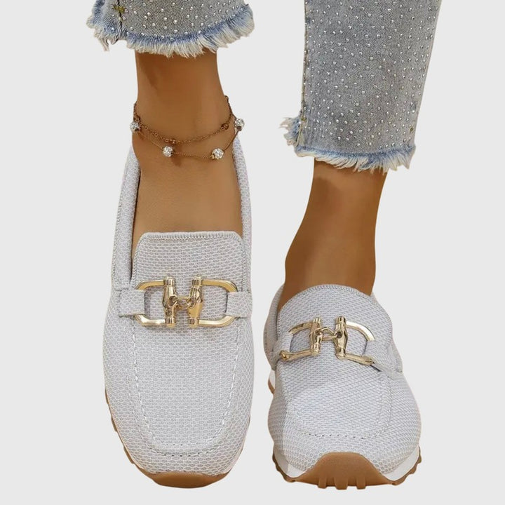 Dames læderløbesko - slip-on