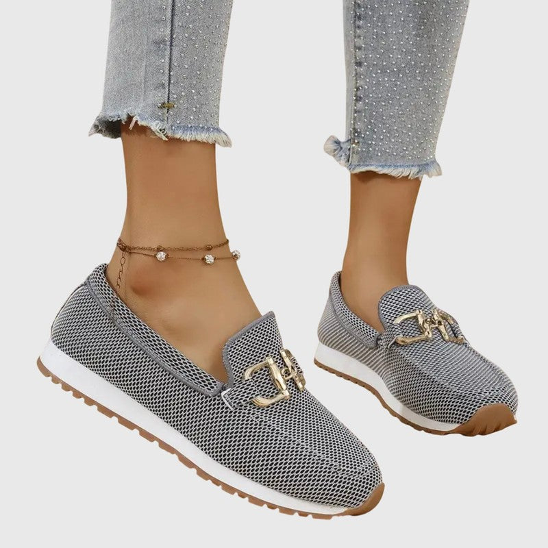 Dames Loafers med Horsebit Detalje - Sneakersål