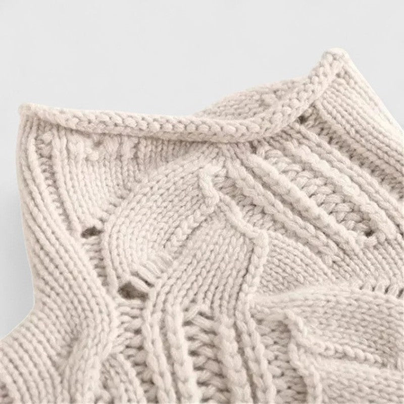 Dames Sweater - Kablede strik med turtleneck