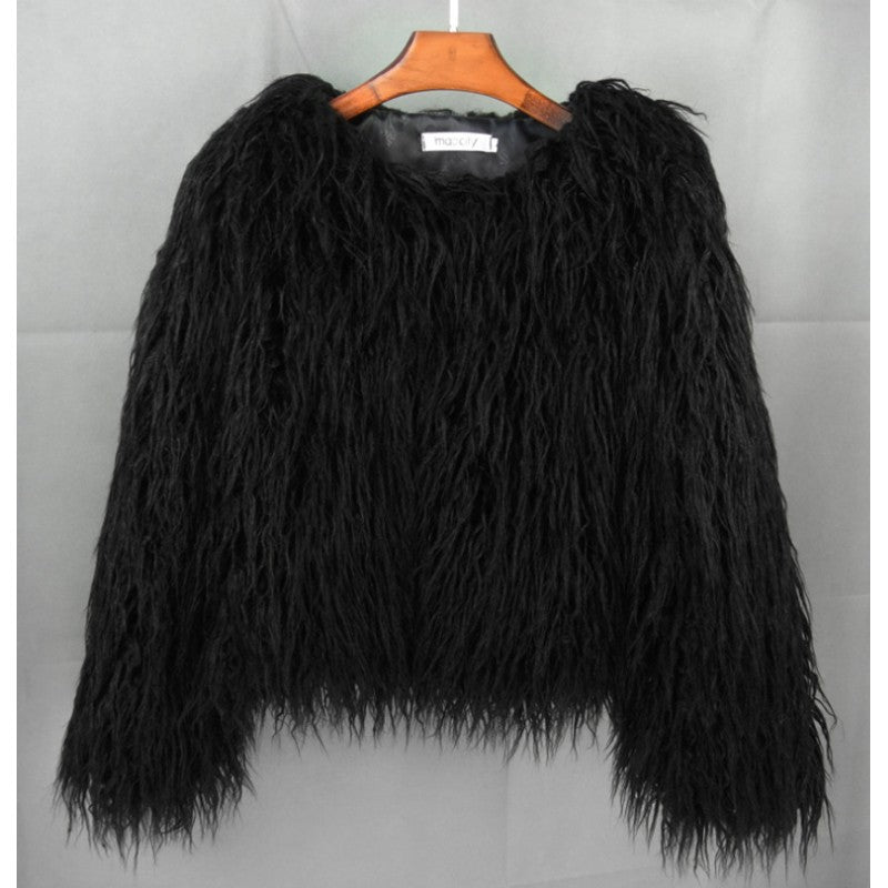 Dames sweater med lang luvet tekstur