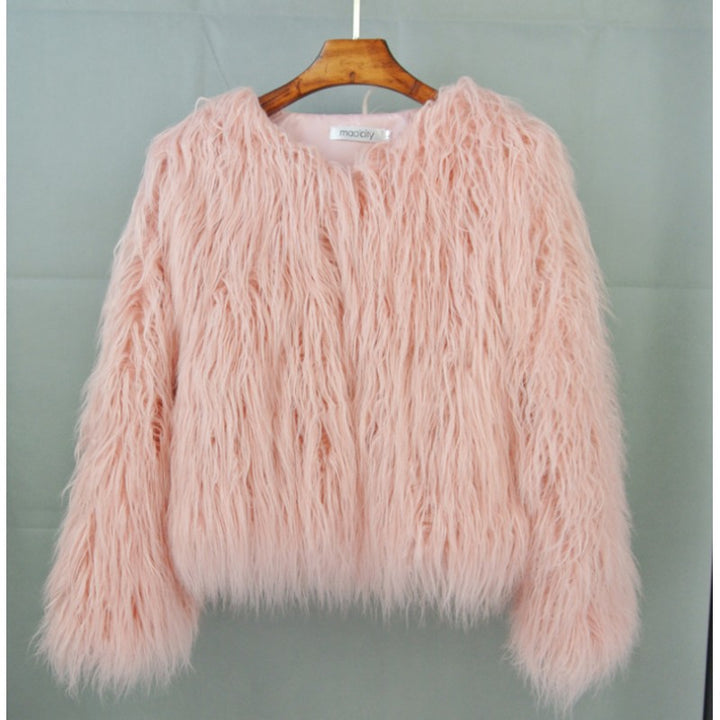 Dames sweater med lang luvet tekstur