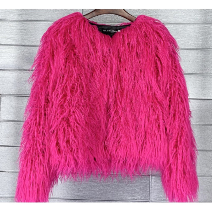 Dames sweater med lang luvet tekstur