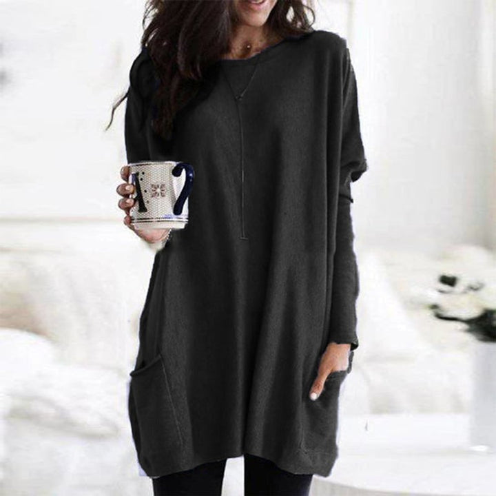 Dametop Oversized Tunika med Lange Ærmer