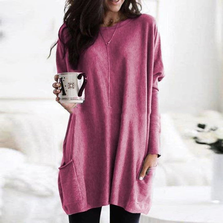 Dametop Oversized Tunika med Lange Ærmer