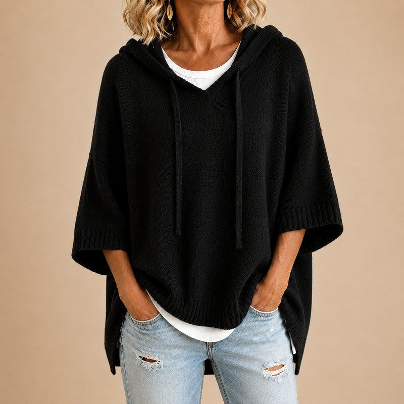 Hættetrøje med poncho-silhuet - Oversize fit
