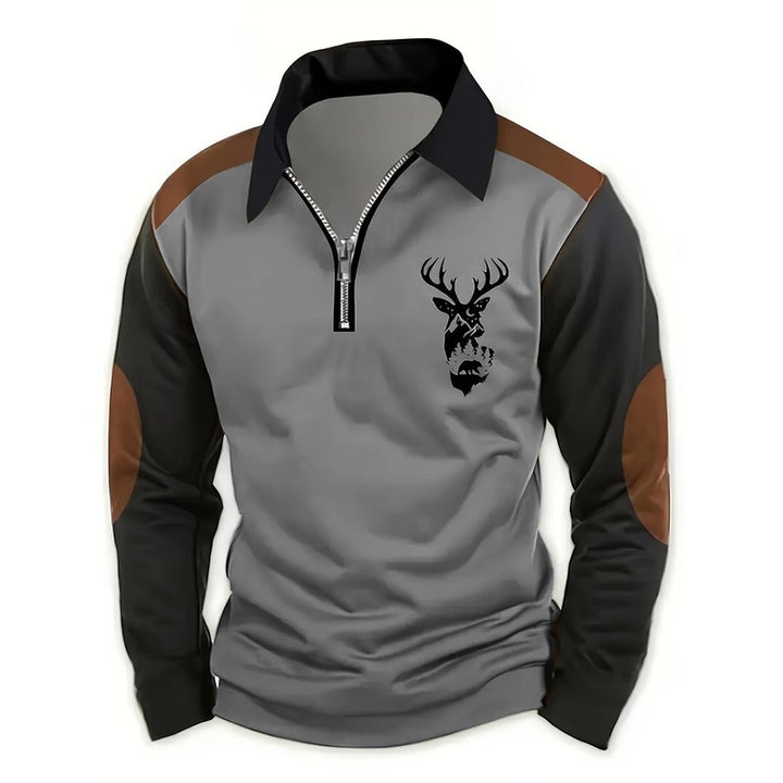 Herres Sweatshirt med Kvart-Zip - Langærmed