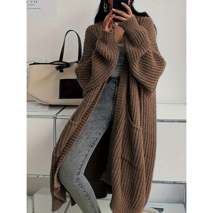 Kvinders lang strikket cardigan - Oversized