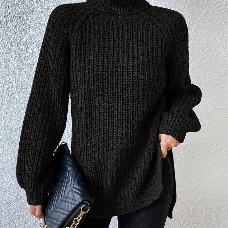 Kvinders turtleneck sweater - Ribstrik og langline