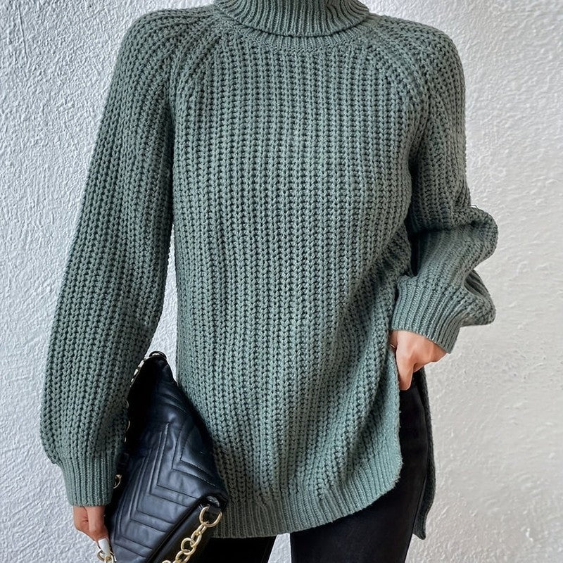 Kvinders turtleneck sweater - Ribstrik og langline