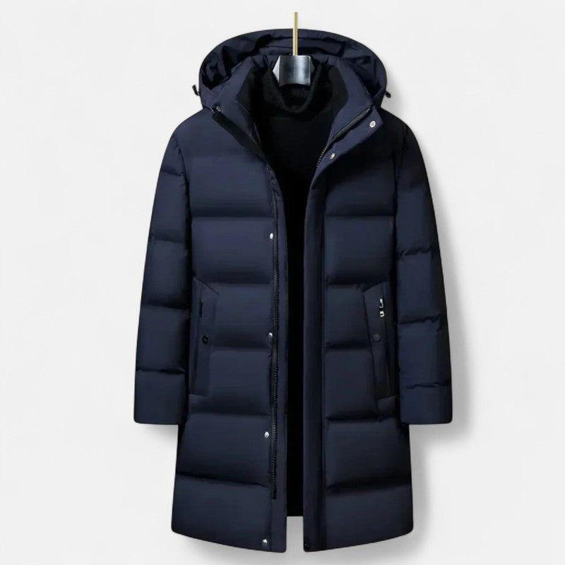 Mænds Hooded Vinterparkas - Lang Quiltet