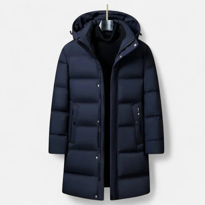 Mænds Hooded Vinterparkas - Lang Quiltet