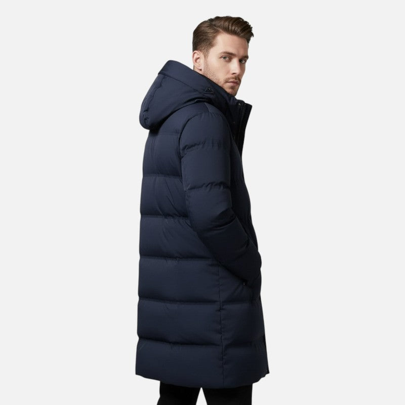 Mænds Hooded Vinterparkas - Lang Quiltet
