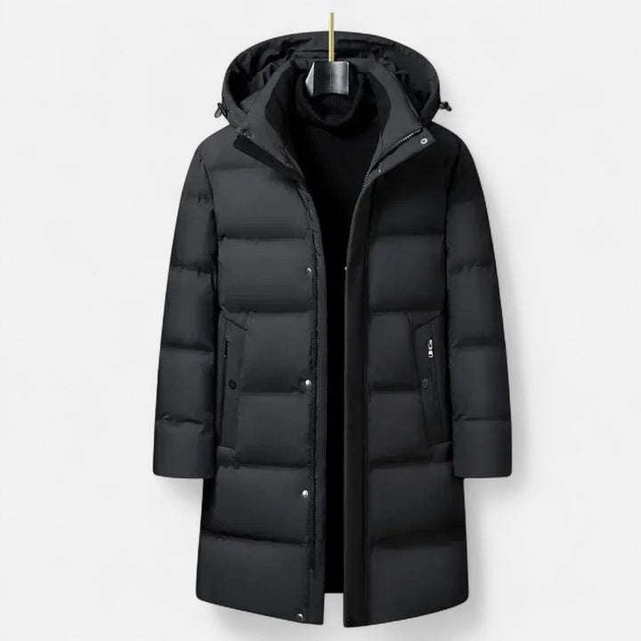Mænds Hooded Vinterparkas - Lang Quiltet