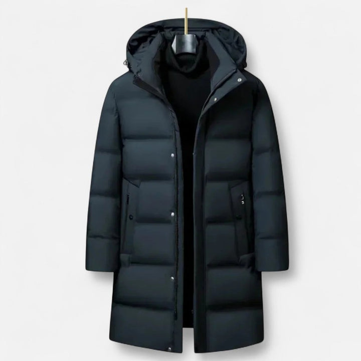 Mænds Hooded Vinterparkas - Lang Quiltet