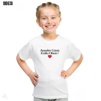 Unisex Çocuk Baskılı TShirt Beyaz